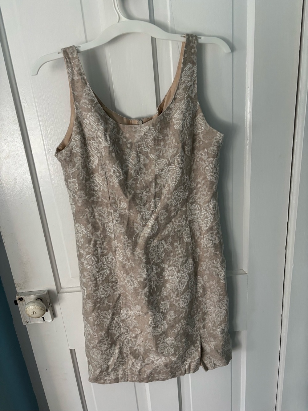 Spirit Beige Floral Lace Midi Dress